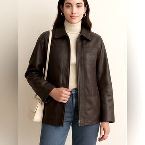 Vintage Leather Bomber Jacket Unisex Made in Canada Mint Condition